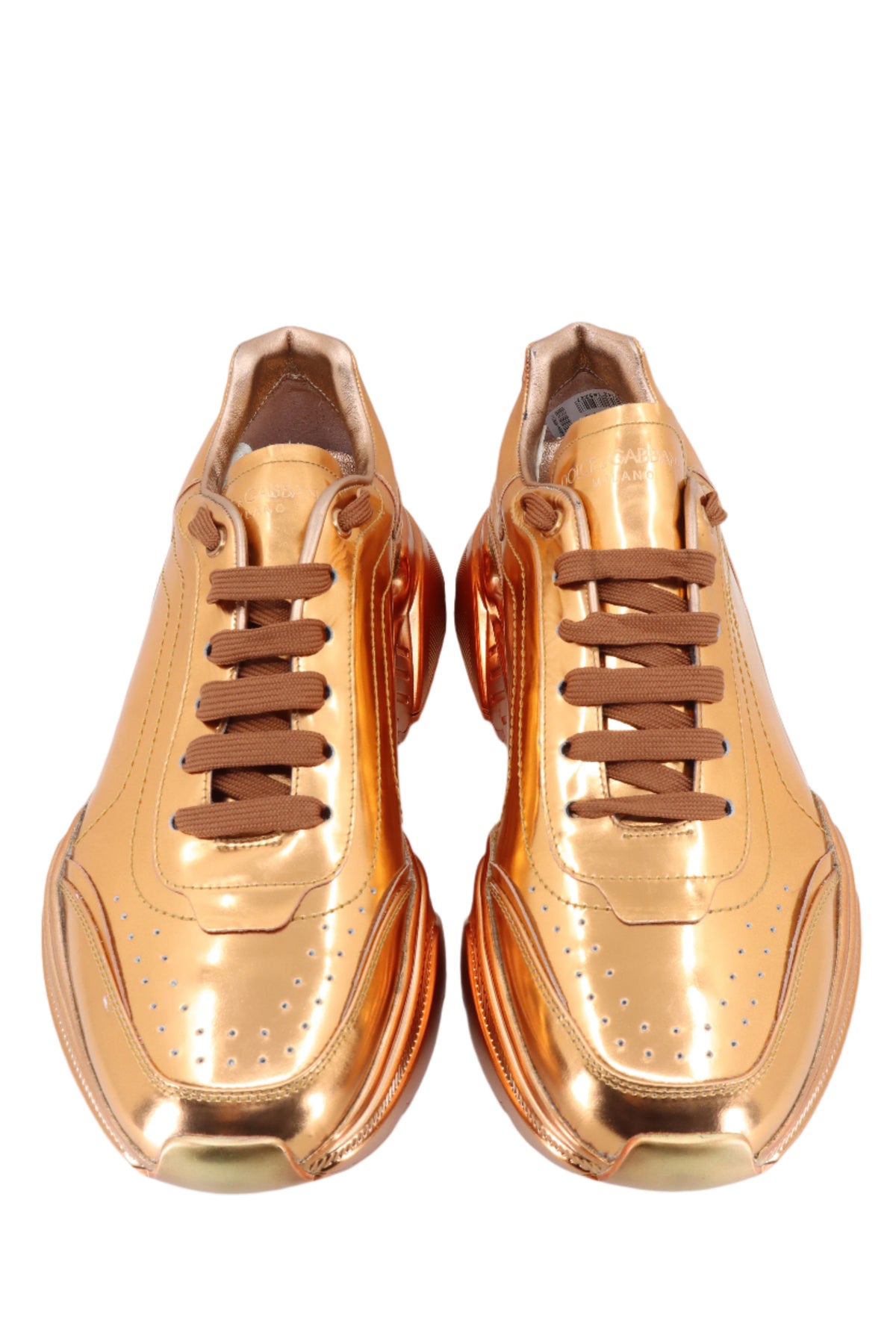 Goldener Dolce & Gabbana Sneaker mit Metallic-Oberfläche und markanter Sohle