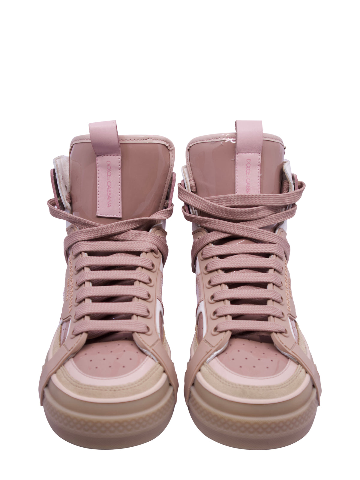 Dolce & Gabbana High-Top Sneaker in Rosé mit Logo und Gummisohle Größe 39