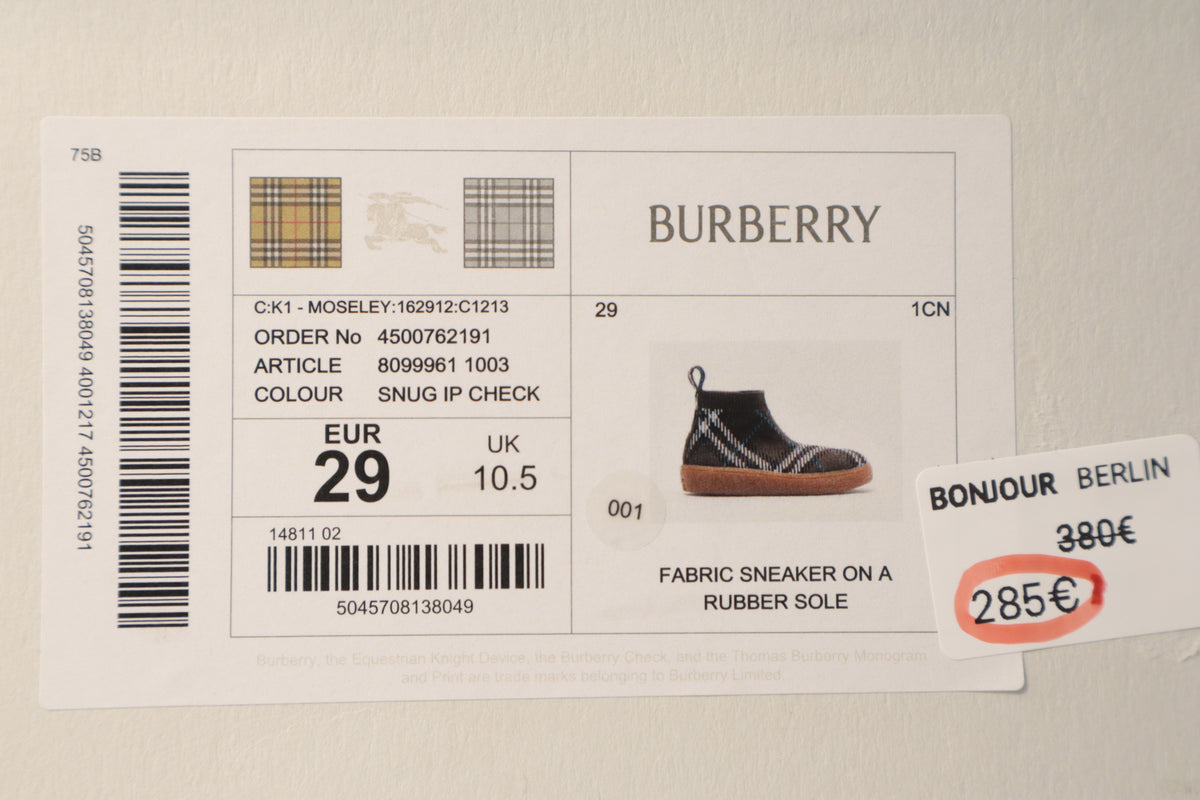 Burberry High-Top Sneaker – Echtheitsnachweis