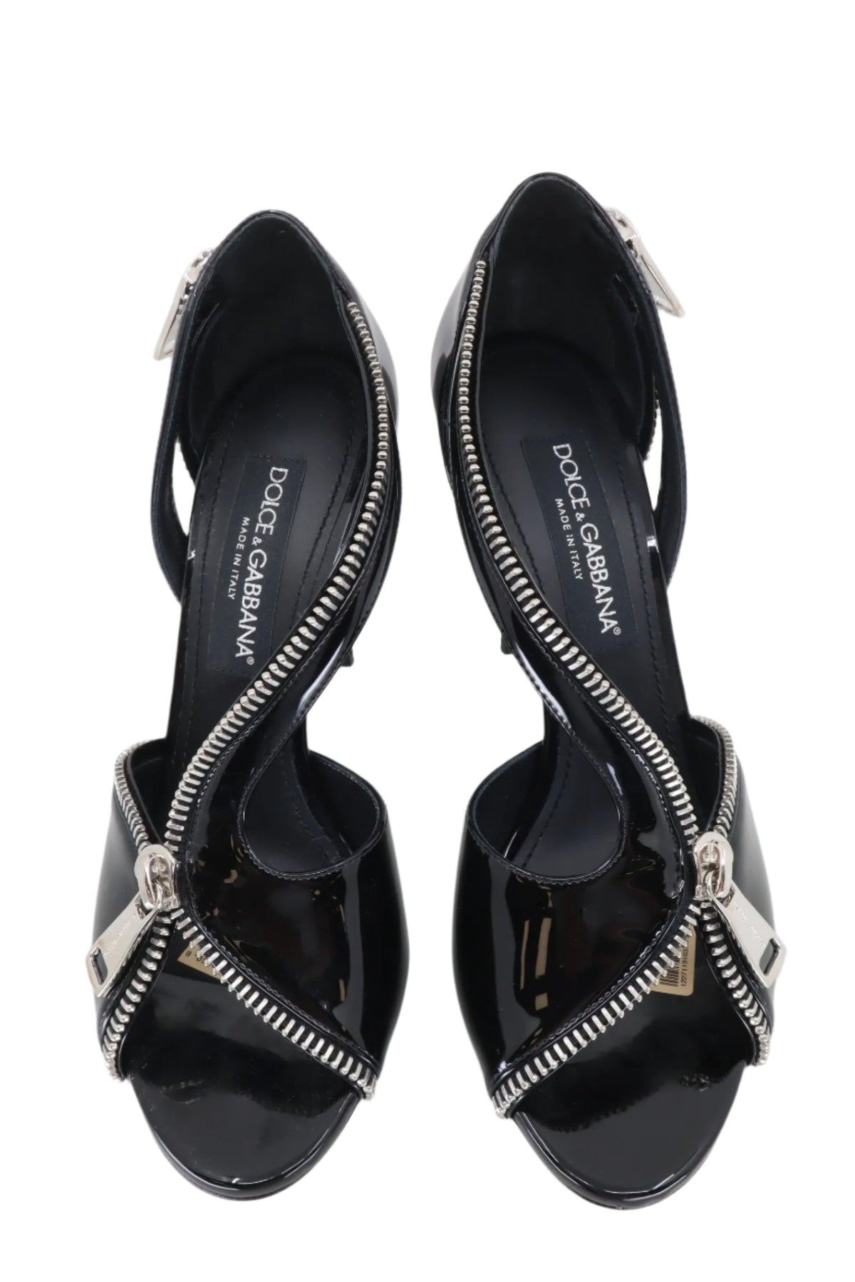 Dolce & Gabbana High Heels in Schwarz mit Reißverschlussdetails und Stilettoabsatz Größe 41