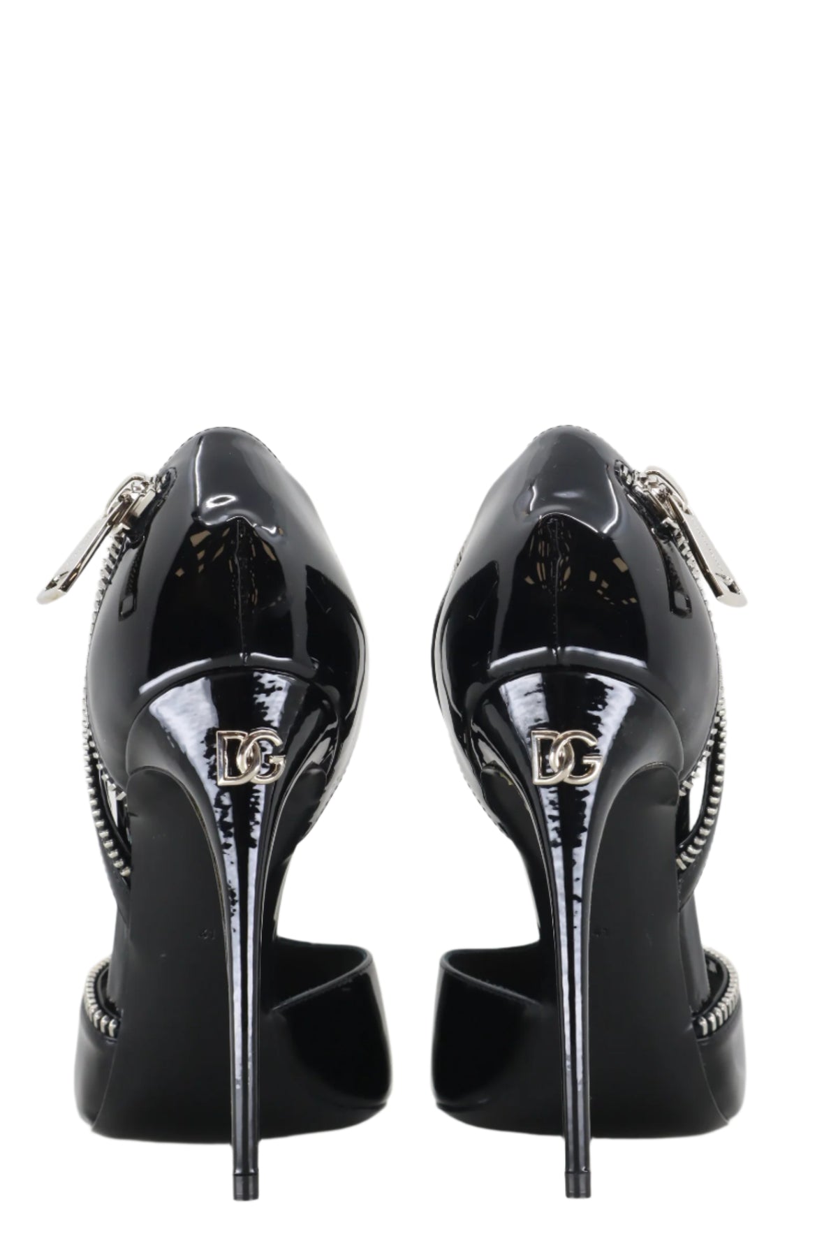 Dolce & Gabbana High Heels in Schwarz mit Reißverschlussdetails und Stilettoabsatz Größe 41