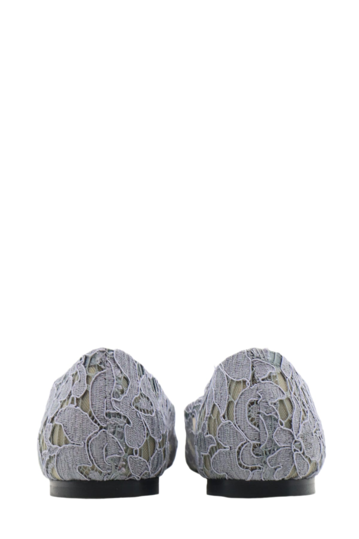 Lavendelfarbene Dolce & Gabbana Ballerinas mit floraler Spitze und Kristallverzierung