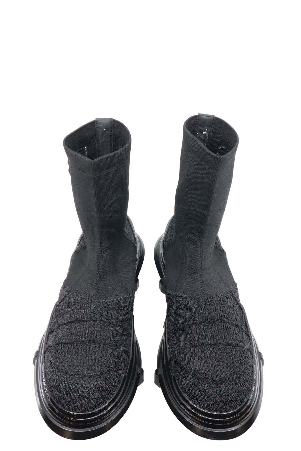 Schwarzer Dolce & Gabbana Sock Boot Sneaker mit hoher Profilsohle und elastischem Schaft, Größe 44