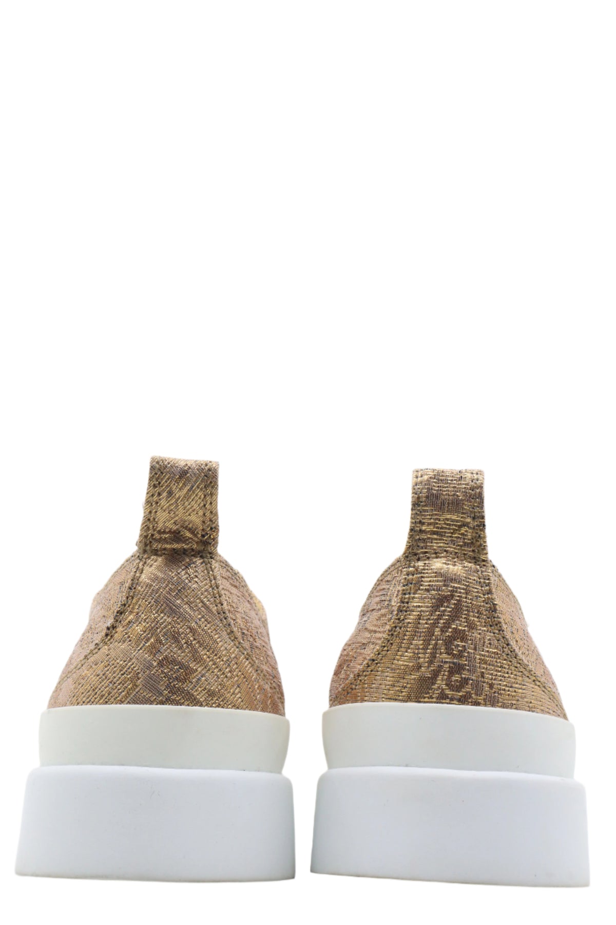 Goldfarbener Dolce & Gabbana Sneaker mit weißer Plateausohle und Metallic-Finish