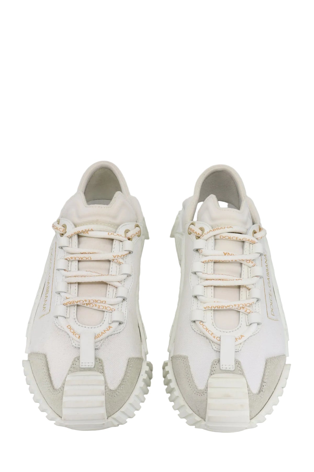 Dolce & Gabbana Sneaker cremefarben aus Canvas und Leder Größe 35