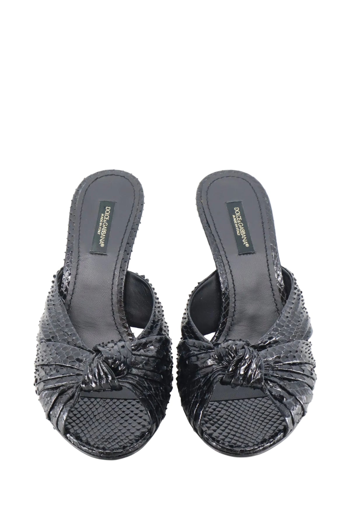 Dolce & Gabbana High Heels schwarz Schlangenleder-Optik Größe 36