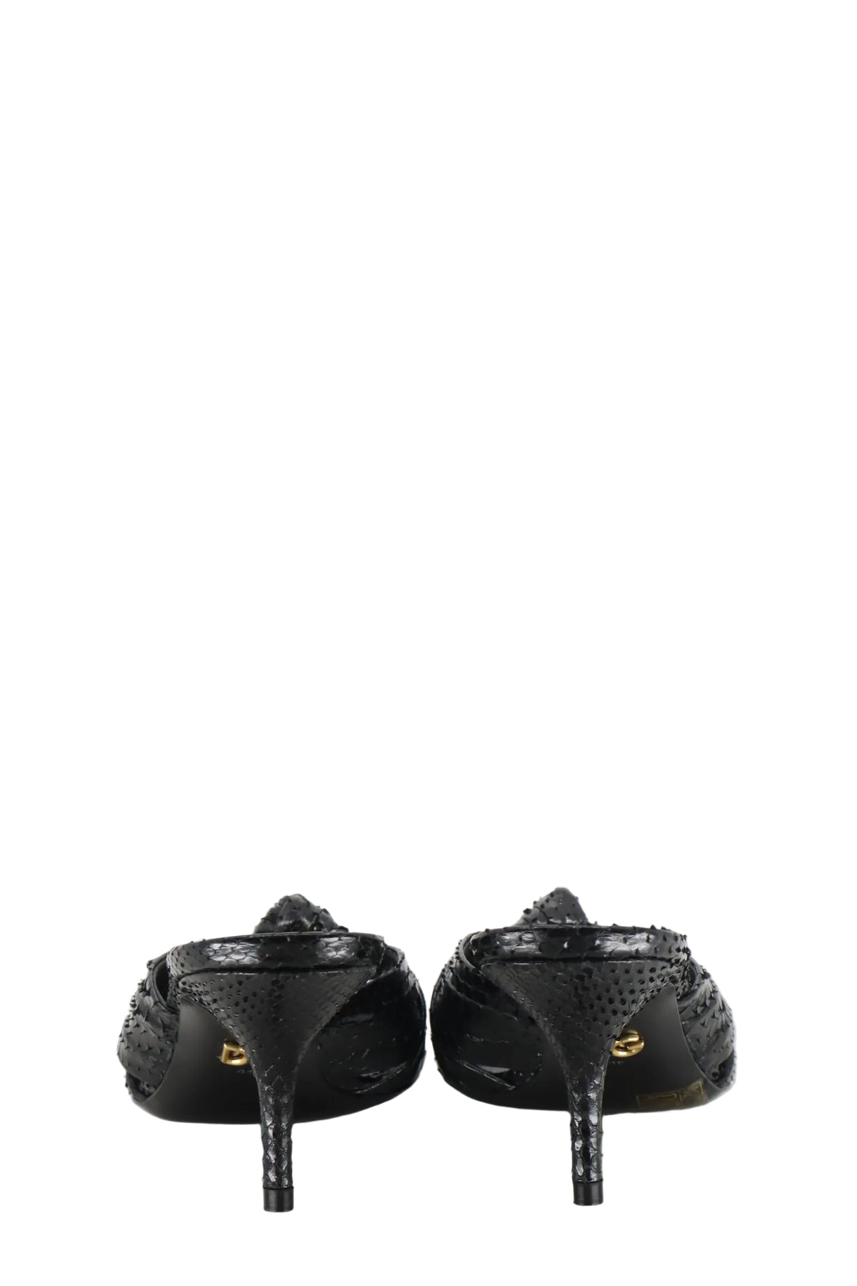 Dolce & Gabbana High Heels schwarz Schlangenleder-Optik Größe 36
