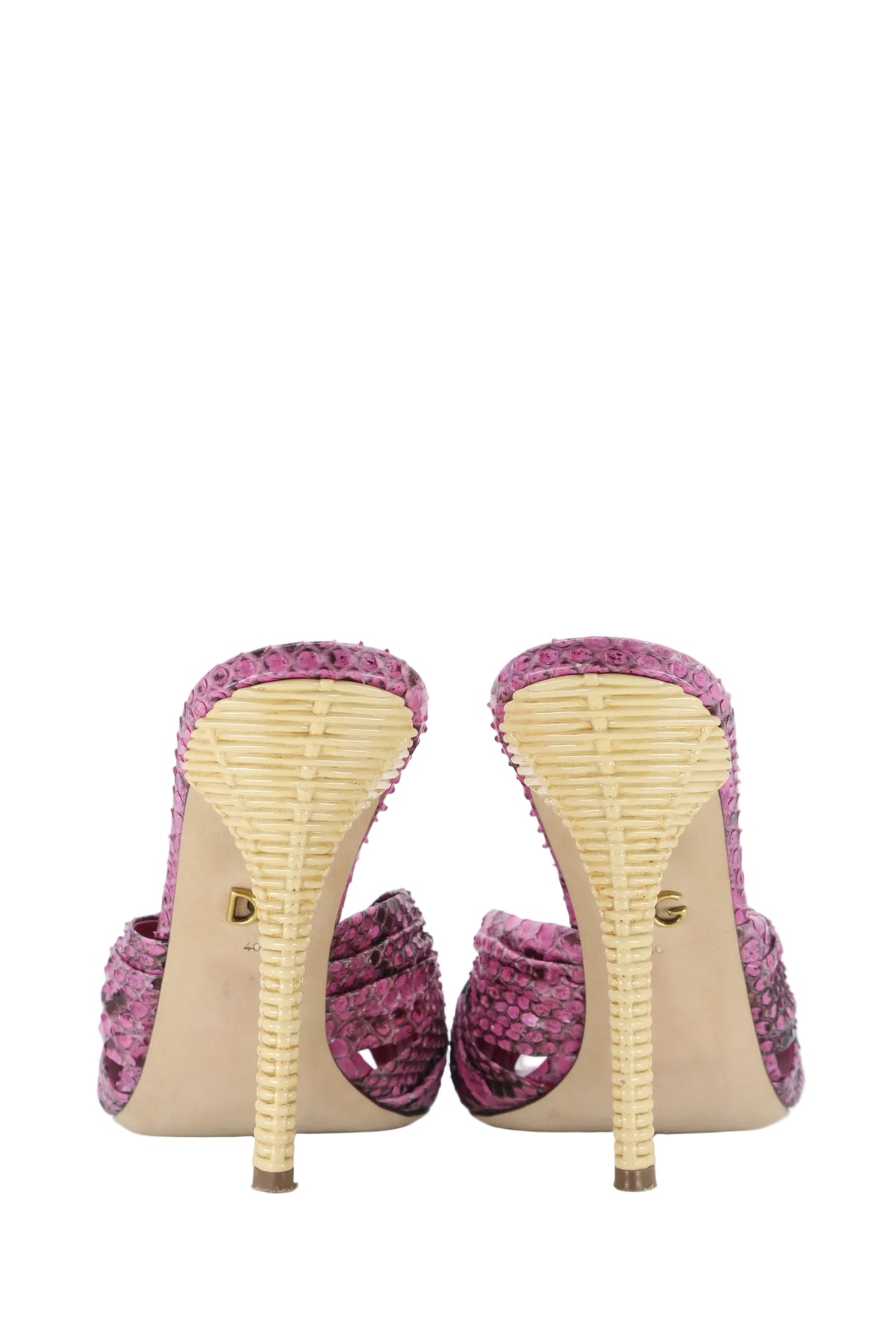 Dolce & Gabbana High Heels pink Schlangenleder-Optik Größe 40