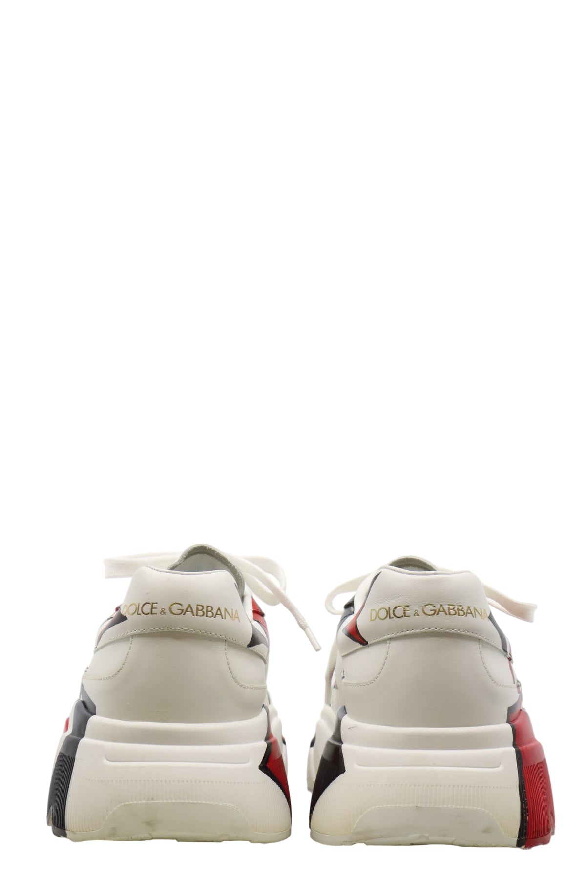 Weißer Dolce & Gabbana Sneaker mit rotem Graffiti-Print "1984 MILANO", Größe 44