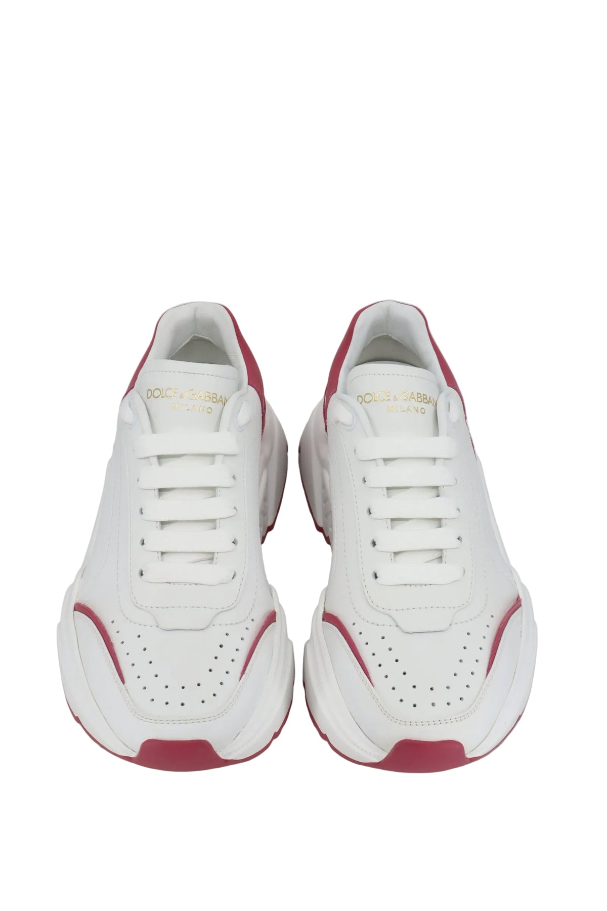 Dolce & Gabbana Sneaker Damenmodell in Weiß-Orange mit markanter Sohle und Logodetails