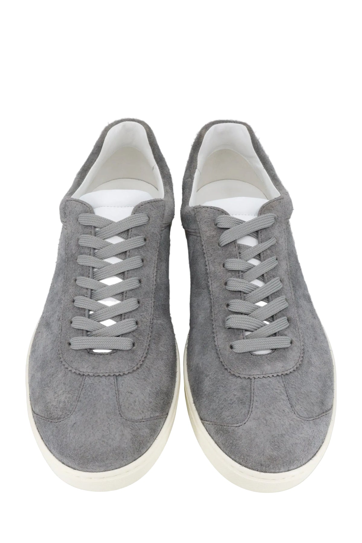 Grauer Dolce & Gabbana Sneaker aus Veloursleder mit heller Sohle und schwarzem Fersenlogo