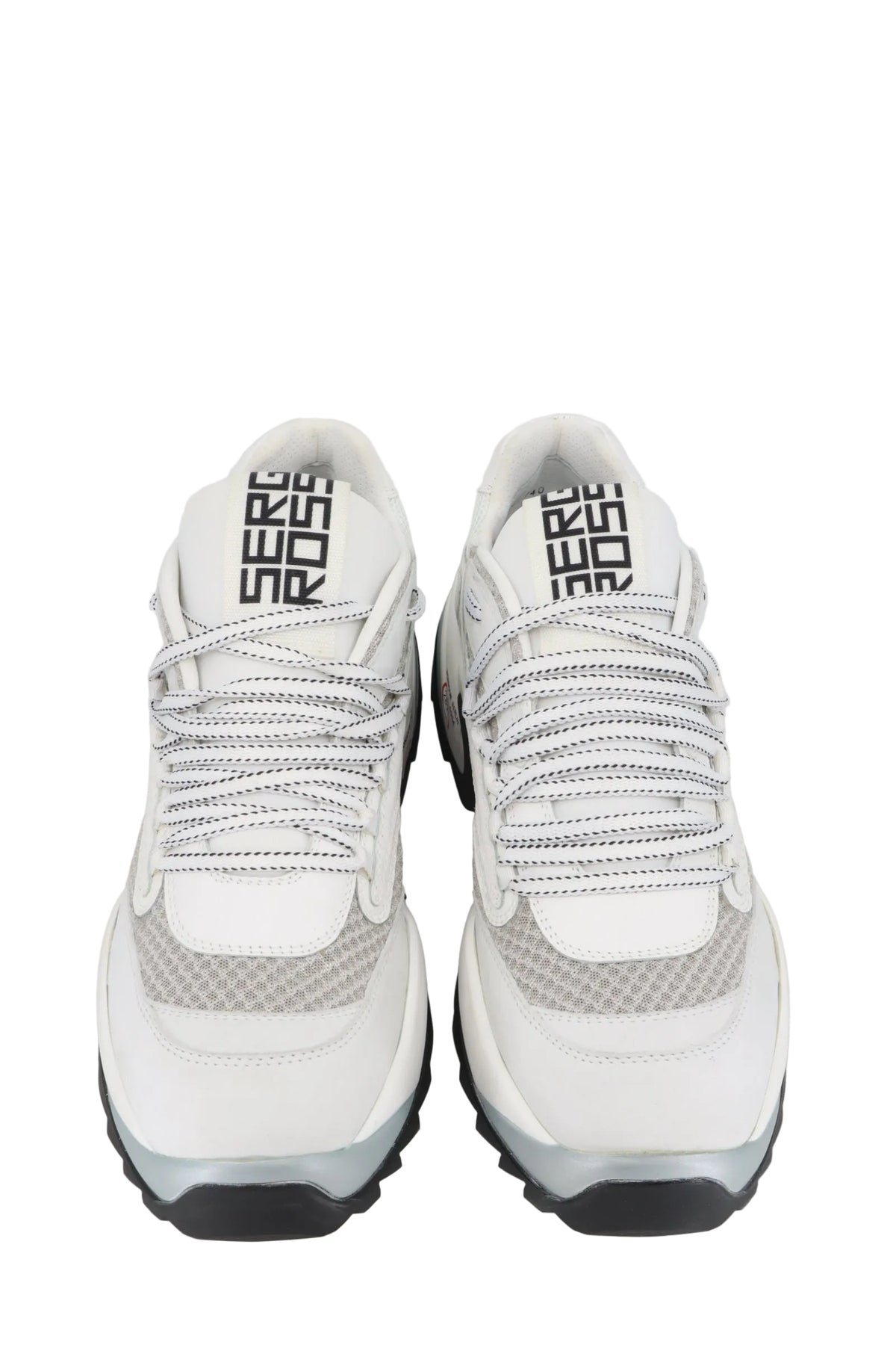 Sergio Rossi Sneaker in Weiß-Grau mit schwarzer Sohle und sportlichem Design