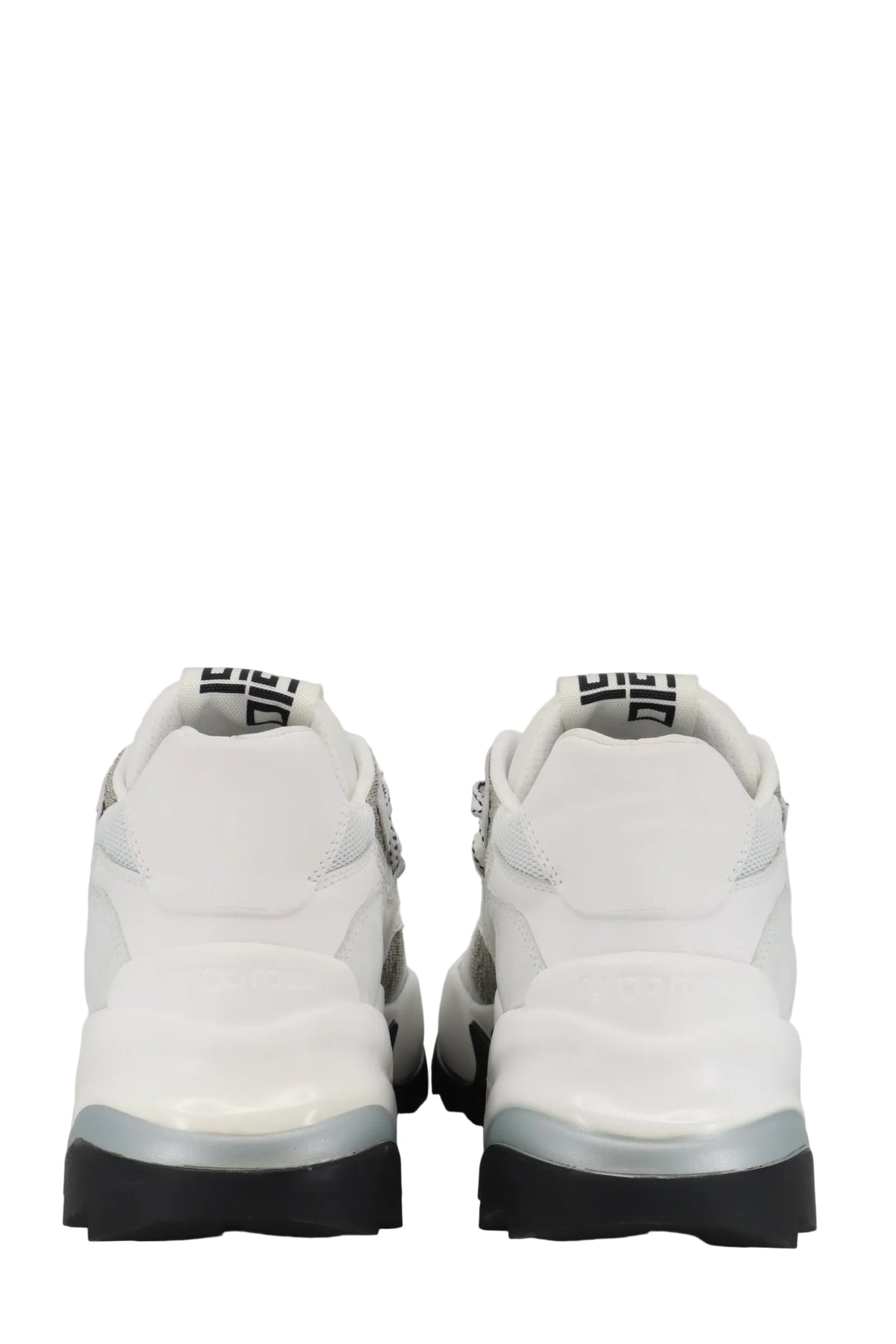 Sergio Rossi Sneaker in Weiß-Grau mit schwarzer Sohle und sportlichem Design