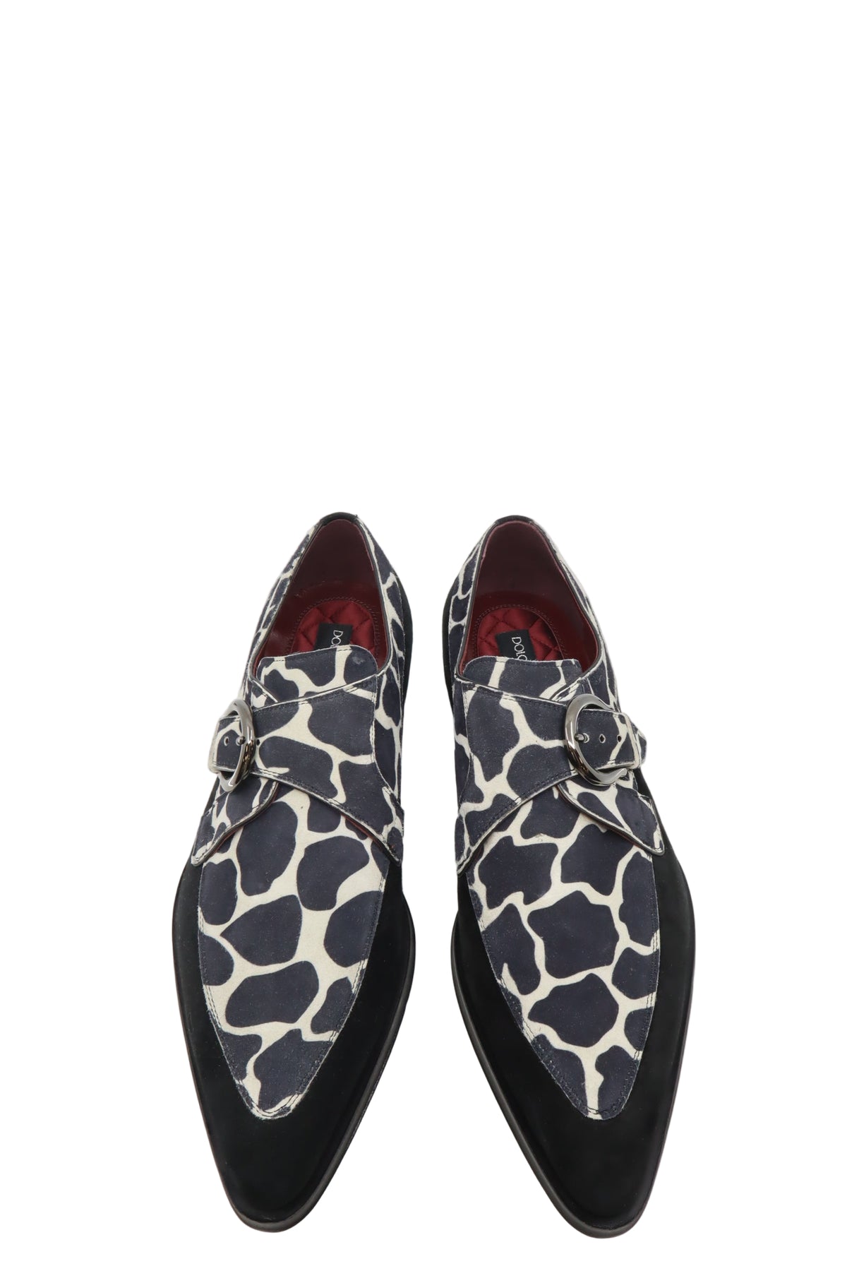 Dolce & Gabbana Herren-Monkstrap mit Giraffenmuster und Schnallen Größe 44