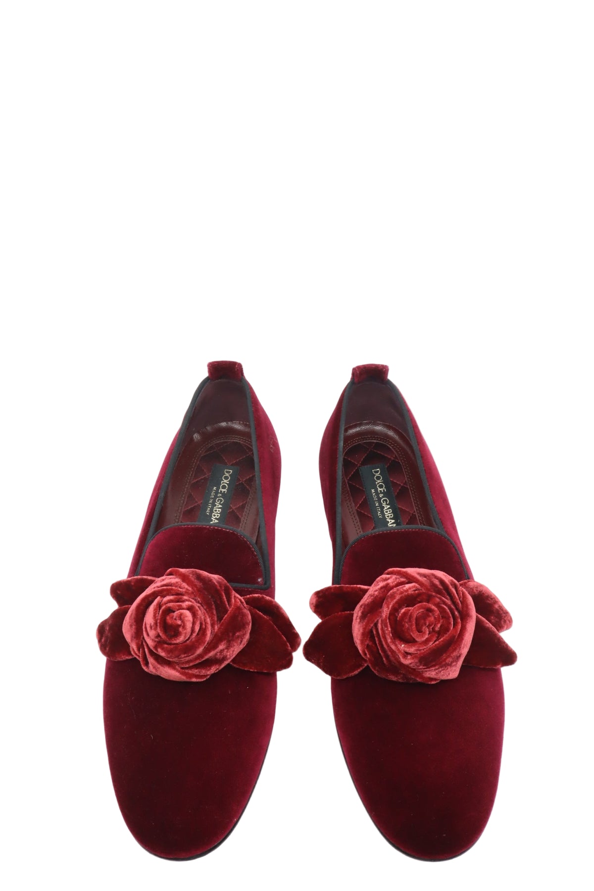 Dolce & Gabbana Herren-Loafer aus bordeauxrotem Samt mit Schleife Größe 44