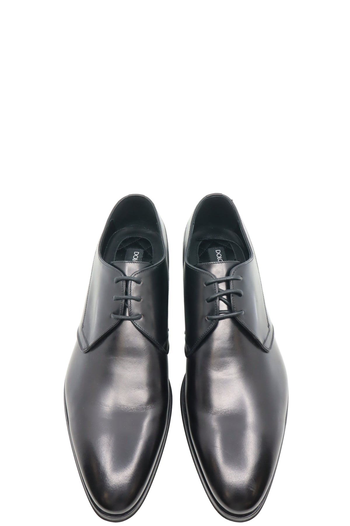 Dolce & Gabbana Herren-Derby aus schwarzem Glattleder Größe 43,5