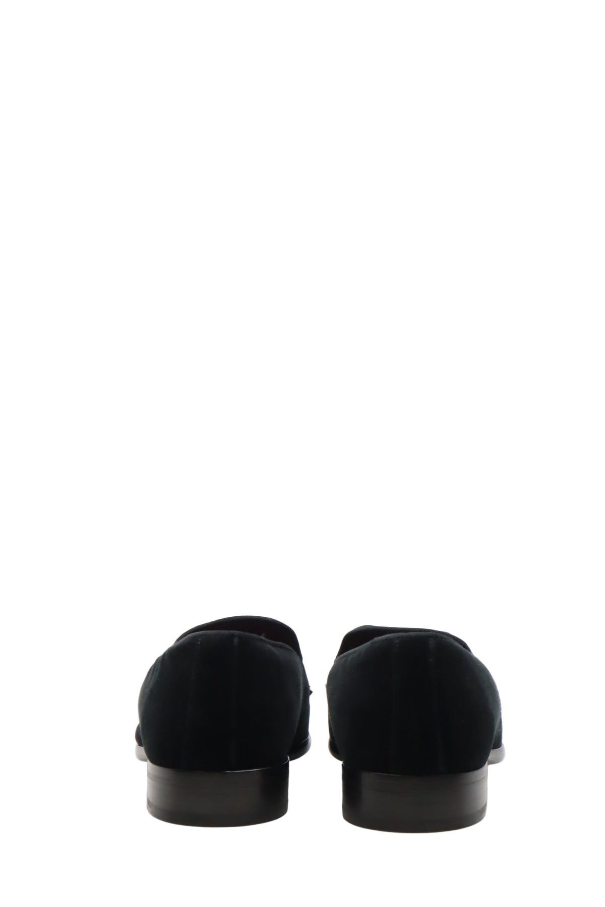 Dolce & Gabbana Herren-Loafer aus schwarzem Samt mit grünem Kristallbesatz Größe 40