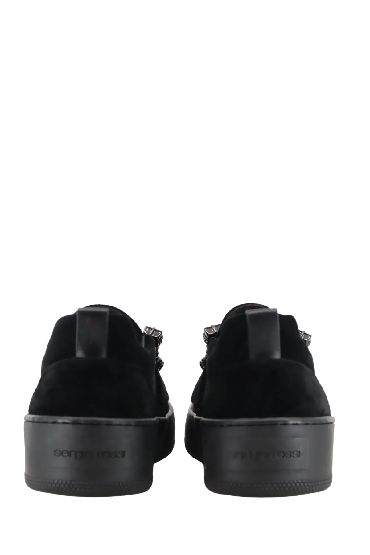 Sergio Rossi Slipper schwarz Samt mit Schmuck Damen Größe 37