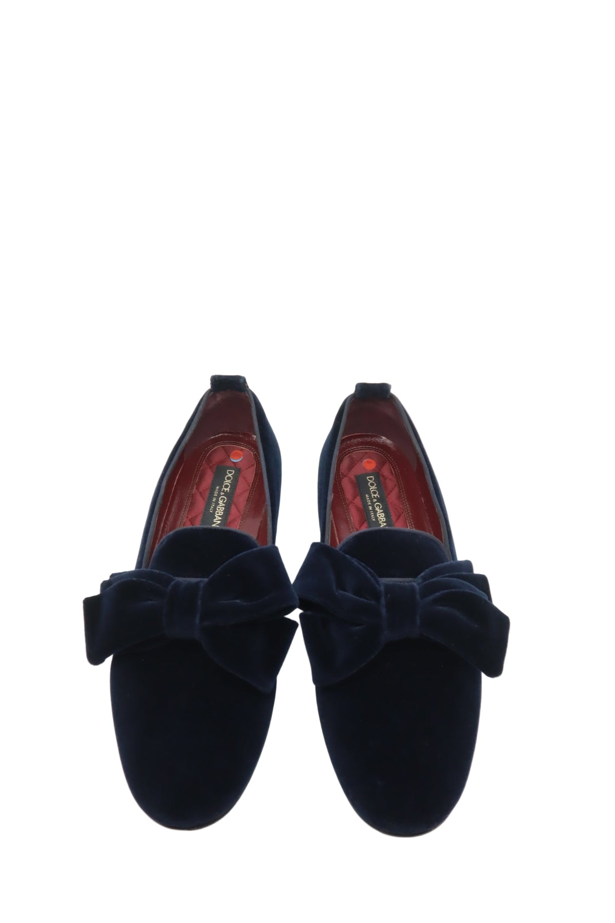 Dolce & Gabbana Herren-Loafer aus dunkelblauem Samt mit Schleife Größe 42