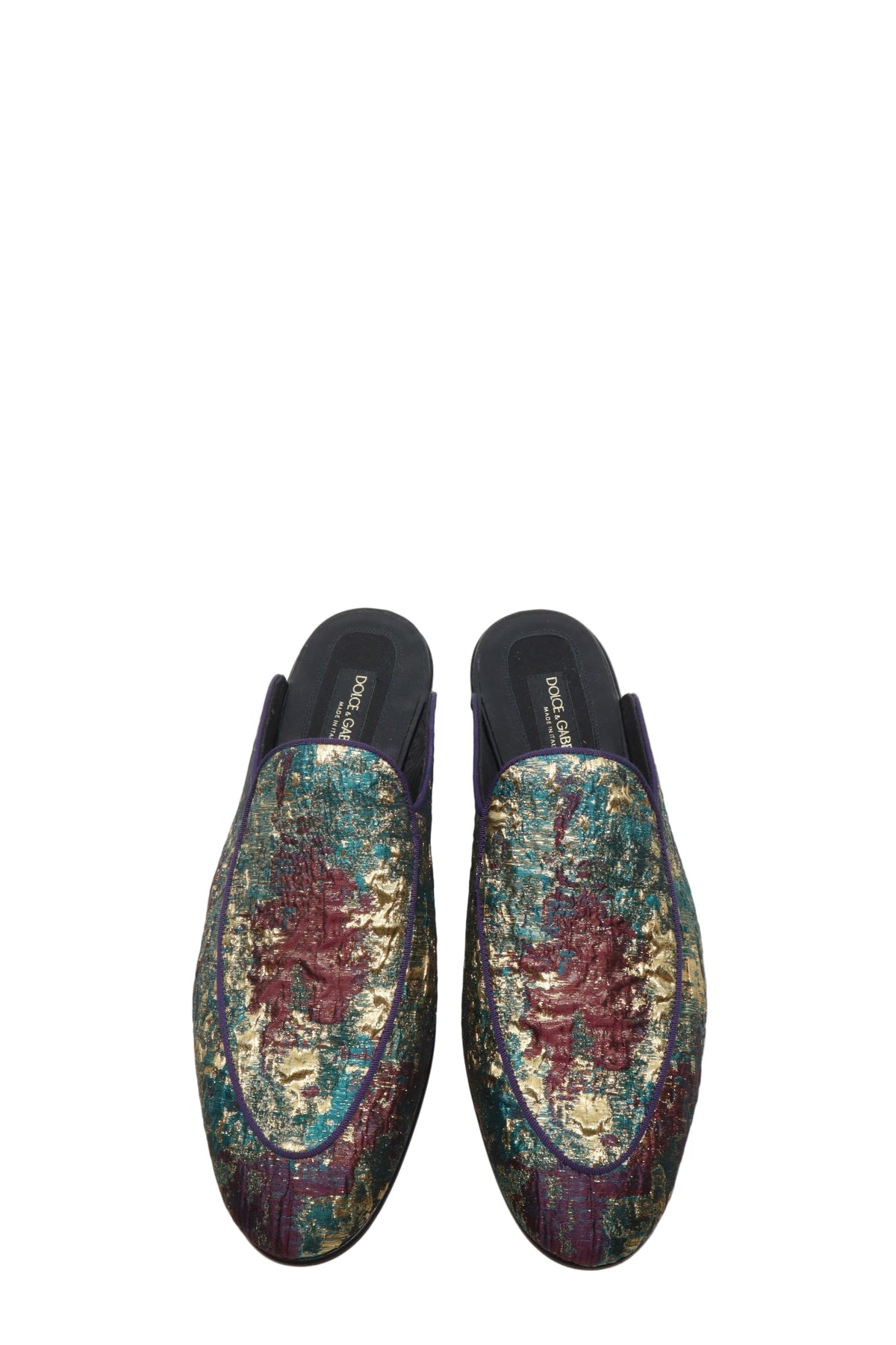 Dolce & Gabbana Herren-Slipper mit offener Ferse und Multicolor-Muster Größe 44