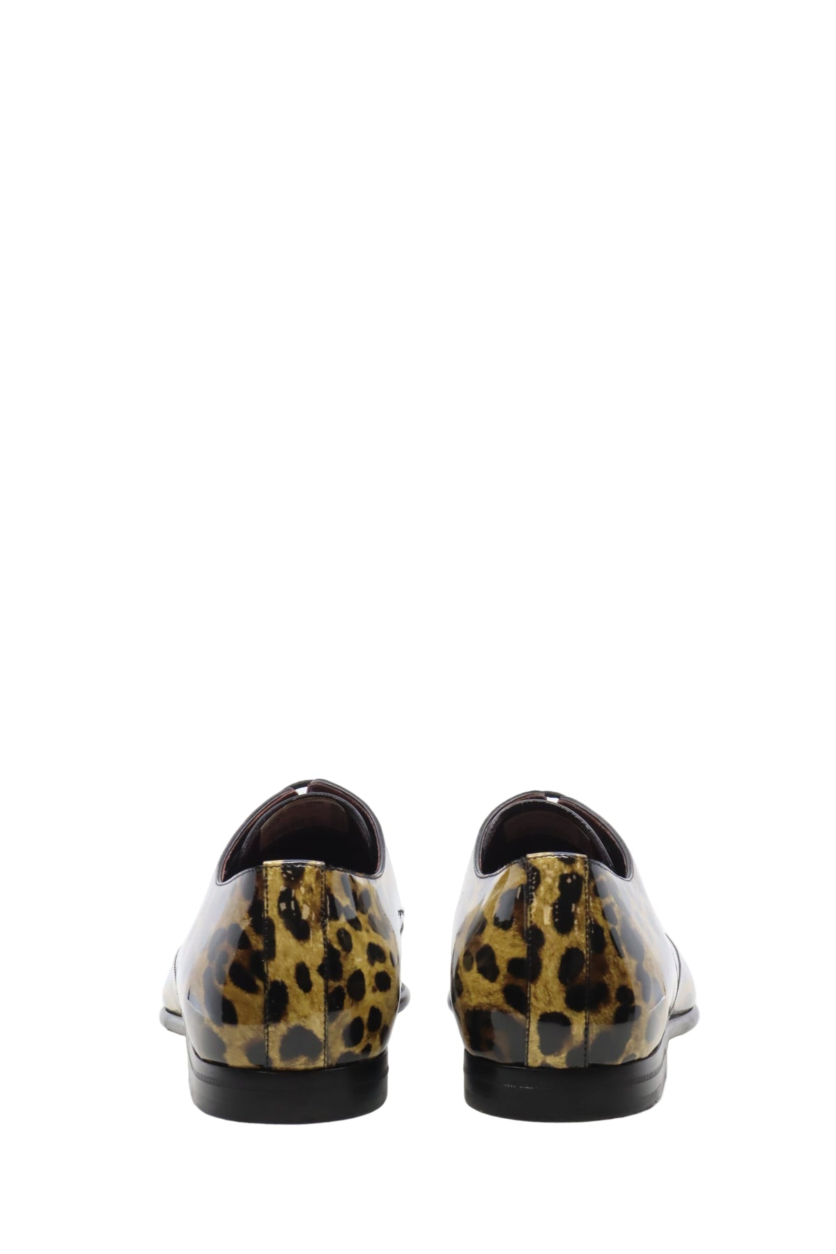 Dolce & Gabbana Herren-Derby glänzend mit Leopardenmuster Größe 44