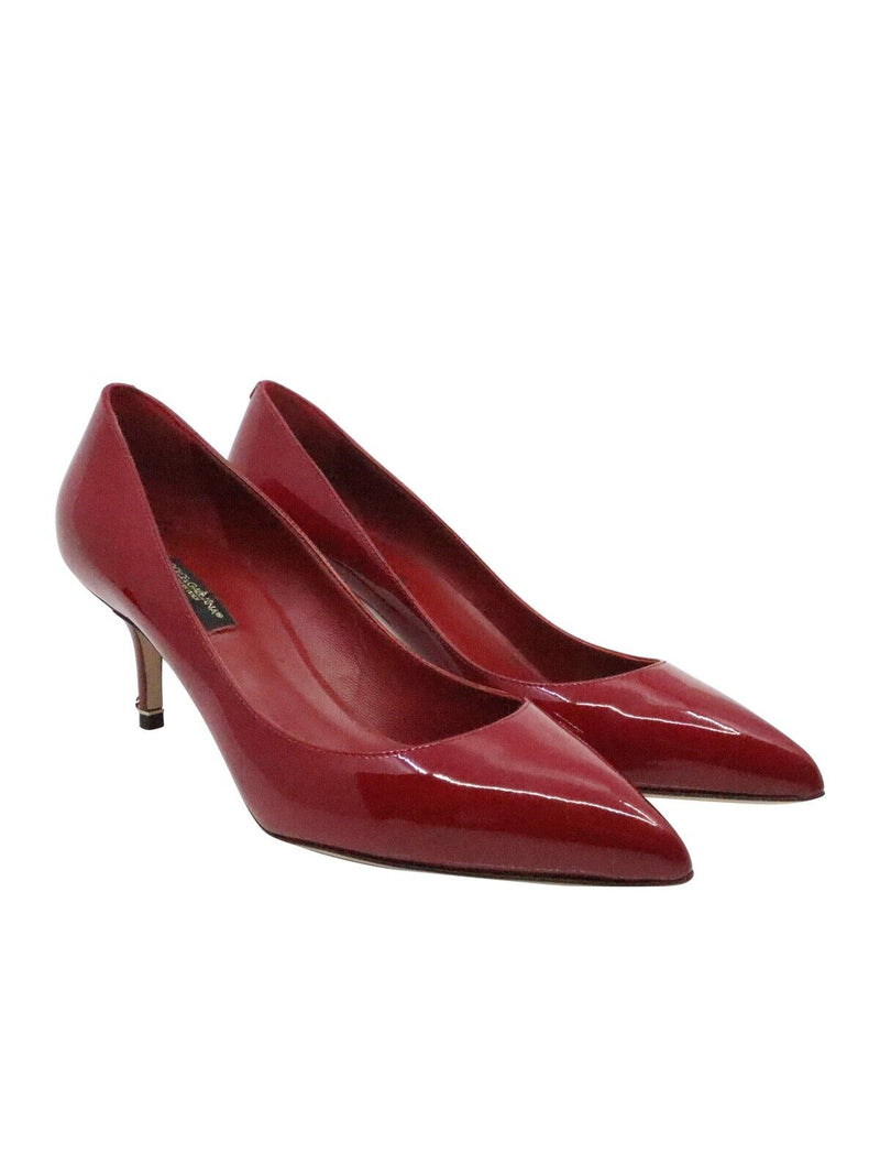 Dolce & Gabbana High Heels Größe 36,5 in Rot aus Lackleder mit spitzer Form und Kitten Heel